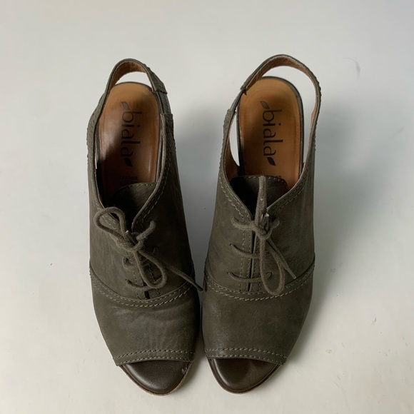 BIALA $120 Bayley Lace Up Bootie Wedges - Picture 2 of 12